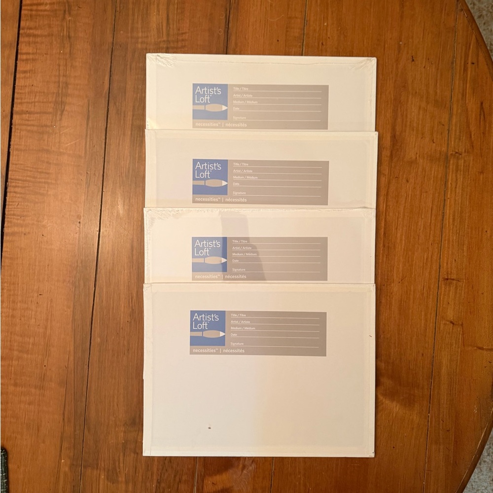 Lot of 4 Artist’s Loft Canvas Panels 9x12 White Primed New Sealed